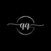 eerste qq vrouwelijk logo collecties sjabloon. handschrift logo van eerste handtekening, bruiloft, mode, juwelen, boetiek, bloemen en botanisch met creatief sjabloon voor ieder bedrijf of bedrijf. vector