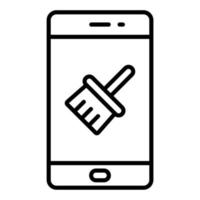 schoonmaakster mobiel app icoon stijl vector