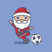 schattig tekenfilm de kerstman claus spelen Amerikaans voetbal vector