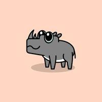 schattig tekenfilm neushoorn vector