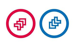 pijl ontwerp lijn rood en blauw pictogram vector