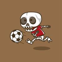 schattig tekenfilm schedel spelen Amerikaans voetbal vector