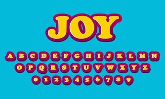 teksteffect vreugde lettertype alfabet vector