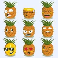 schattig tekenfilm ananas vector