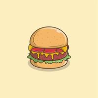 schattig tekenfilm hamburger vector
