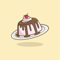 schattig tekenfilm pudding vector