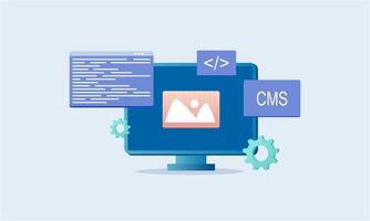 beheer systeem, cms, website software, veiligheid, website bouwer concept vector