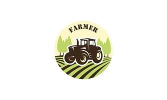 illustratie boerderij kleur logo in wijnoogst stijl vector
