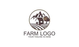 illustratie boerderij kleur logo in wijnoogst stijl vector