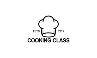 wijnoogst Koken klasse en voedsel etiketten emblemen badges logo culinaire school- Koken cursussen vector