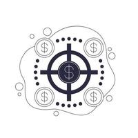 focus Aan geld icoon, vector ontwerp
