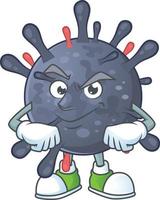 een tekenfilm karakter van coronavirus epidemie vector