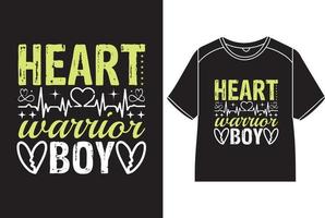 hart krijger jongen t-shirt ontwerp vector