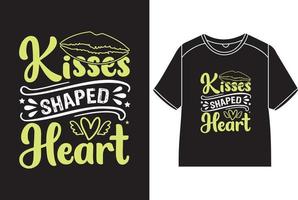kusjes vormig hart t-shirt ontwerp vector