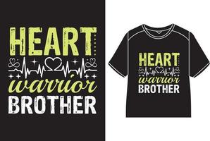 hart krijger broer t-shirt ontwerp vector