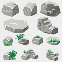 rots en stenen set vector
