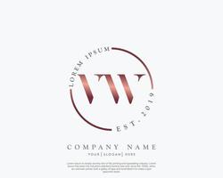 eerste brief vw vrouwelijk logo schoonheid monogram en elegant logo ontwerp, handschrift logo van eerste handtekening, bruiloft, mode, bloemen en botanisch met creatief sjabloon vector