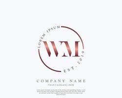 eerste brief wm vrouwelijk logo schoonheid monogram en elegant logo ontwerp, handschrift logo van eerste handtekening, bruiloft, mode, bloemen en botanisch met creatief sjabloon vector