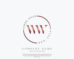 eerste brief ww vrouwelijk logo schoonheid monogram en elegant logo ontwerp, handschrift logo van eerste handtekening, bruiloft, mode, bloemen en botanisch met creatief sjabloon vector