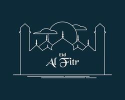 eid al fitr groet lijn kunst vector