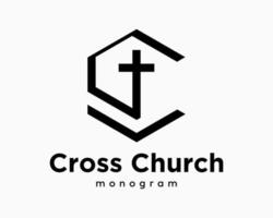 reeks brief c CV cl monogram zeshoek besnoeiing uit luxe symbool kruis Kruis aan controleren Mark merk ontwerp vector