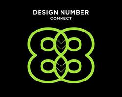 reeks aantal 8 monogram cirkel schaduw oneindigheid verbinding lijn groen kleur modern vorm ontwerp vector