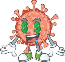 een tekenfilm karakter van bulbul coronavirus vector