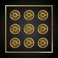 gouden verloop verkoop korting badge vector set