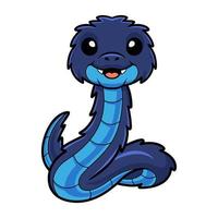 schattig blauw doornig struik adder tekenfilm vector