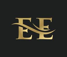 brief e e gekoppeld logo vector