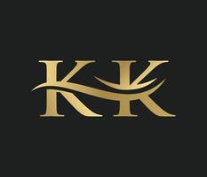 brief k k gekoppeld logo vector