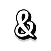 3d illustratie van ampersand teken vector