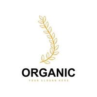 tarwe rijst- logo, agrarisch biologisch planten vector, luxe ontwerp gouden bakkerij ingrediënten vector