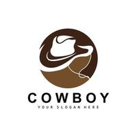 cowboy hoed logo, Texas cowboy ontwerp, western land sheriff hoed vector, silhouet icoon vector