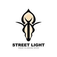straat licht logo, bliksem lantaarn vector, sjabloon icoon retro klassiek wijnoogst ontwerp vector