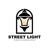 straat licht logo, bliksem lantaarn vector, sjabloon icoon retro klassiek wijnoogst ontwerp vector