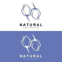 katoen logo, natuurlijk biologisch biologisch fabriek ontwerp, schoonheid textiel en kleding vector, zacht katoen bloemen vector