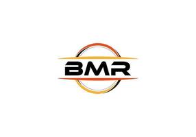 bmr brief royalty Ovaal vorm logo. bmr borstel kunst logo. bmr logo voor een bedrijf, bedrijf, en reclame gebruiken. vector