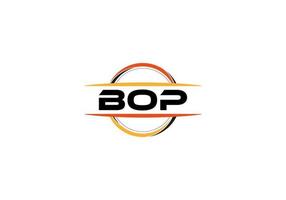 bop brief royalty Ovaal vorm logo. bop borstel kunst logo. bop logo voor een bedrijf, bedrijf, en reclame gebruiken. vector