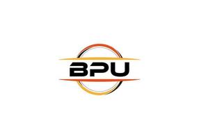 bpu brief royalty Ovaal vorm logo. bpu borstel kunst logo. bpu logo voor een bedrijf, bedrijf, en reclame gebruiken. vector