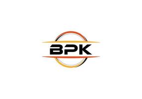 bpk brief royalty Ovaal vorm logo. bpk borstel kunst logo. bpk logo voor een bedrijf, bedrijf, en reclame gebruiken. vector