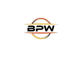 bpw brief royalty Ovaal vorm logo. bpw borstel kunst logo. bpw logo voor een bedrijf, bedrijf, en reclame gebruiken. vector