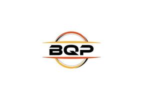 bqp brief royalty Ovaal vorm logo. bqp borstel kunst logo. bqp logo voor een bedrijf, bedrijf, en reclame gebruiken. vector