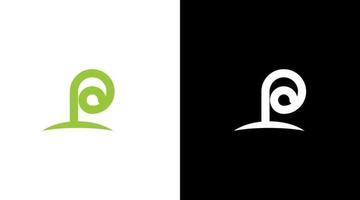 brief p logo en schiet fabriek natuurlijk vector eerste monogram icoon stijl ontwerp sjabloon