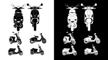 scooter icoon verzameling bundel motorfiets gedetailleerd vector illustratie ontwerp sjabloon