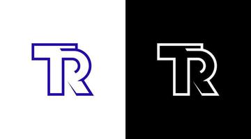 brief tr schets logo eerste monogram icoon ontwerp sjabloon vector