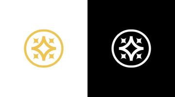 elegant cirkel logo en schijnend ster voor salon sieraden winkel icoon ontwerp sjabloon vector