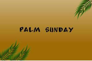 palm zondag achtergrond met een groen blad thema. vector illustratie