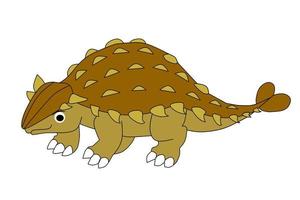 ankylosaurus dinosaurus met wit achtergrond elementen. vector illustratie.