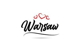Warschau Europese stad typografie tekst woord met liefde. hand- belettering stijl. modern schoonschrift tekst vector